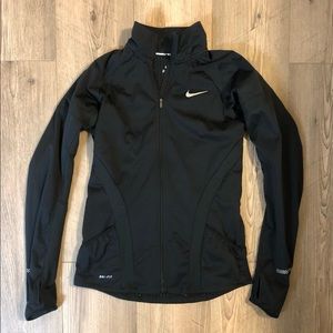 Nike Dri Fit black lightweight zip jacket sz small
